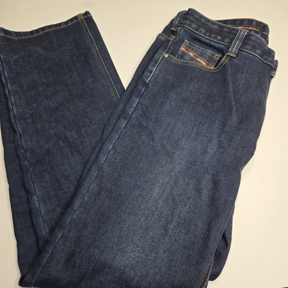 Weipeng Mens Double Layer Vintage Chinese Mercerized Dark Wash Denim Jeans 34x33